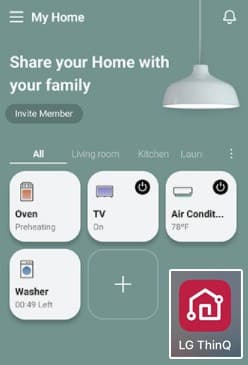 אפליקציית שלט רחוק ושיתוף קבצים LG ThinQ